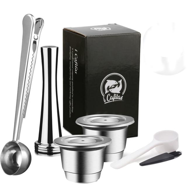 ICafilas Refillable Stainless Steel Espresso Coffee Maker Capsule For Nespresso Machine Reusable Filter Coffee Pods