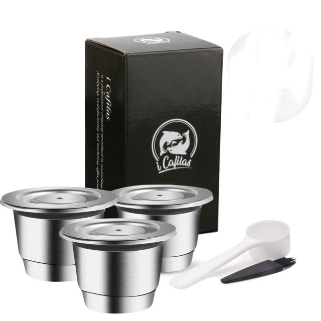 ICafilas Refillable Stainless Steel Espresso Coffee Maker Capsule For Nespresso Machine Reusable Filter Coffee Pods