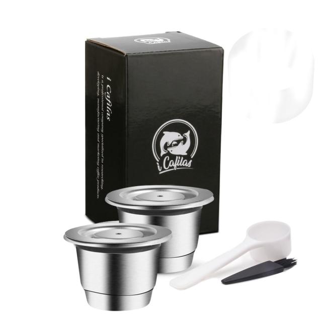 ICafilas Refillable Stainless Steel Espresso Coffee Maker Capsule For Nespresso Machine Reusable Filter Coffee Pods