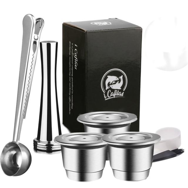 ICafilas Refillable Stainless Steel Espresso Coffee Maker Capsule For Nespresso Machine Reusable Filter Coffee Pods