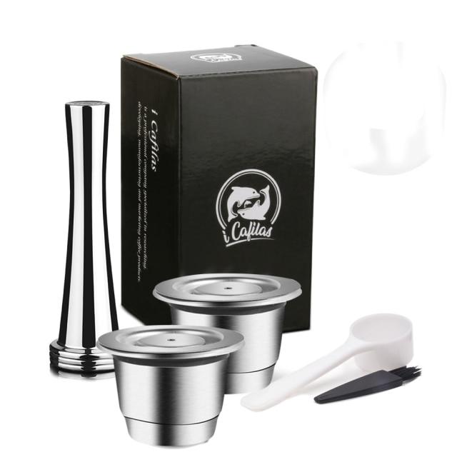 ICafilas Refillable Stainless Steel Espresso Coffee Maker Capsule For Nespresso Machine Reusable Filter Coffee Pods